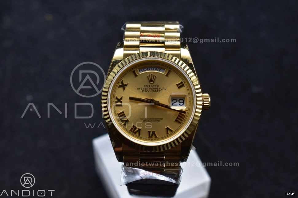 904L Mark with V5 Steel 36 vr3255 Weight) Bracelet Best Edition Roman on Dial President Gold (Gain YG DayDate QF 1121